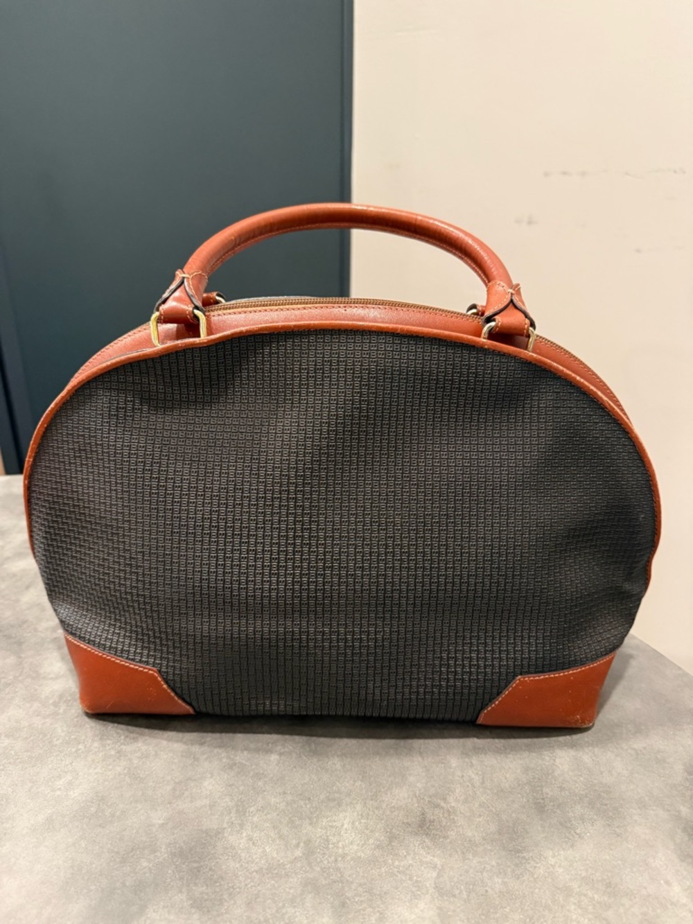 Bally Graphite and Brown Dome Satchel - Picture 8 of 16